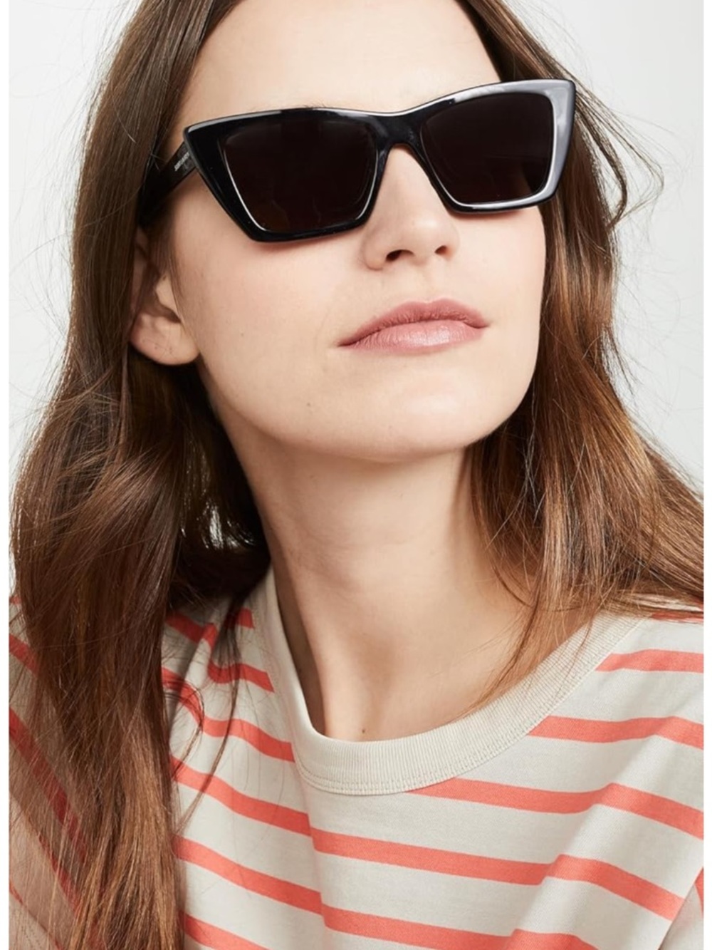 Yves Saint Laurent Black Cat-Eye Sunglasses with Dark Lenses